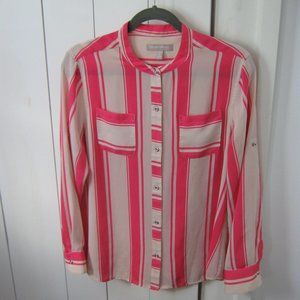 Pink Striped Banana Republic Blouse